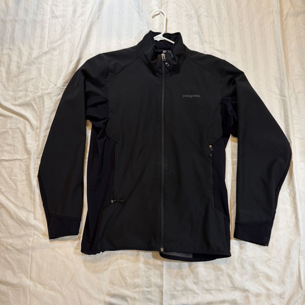 Patagonia Adze Jacket Mens L Black Full Zip Polartec Hybrid Soft Shell Gorpcore